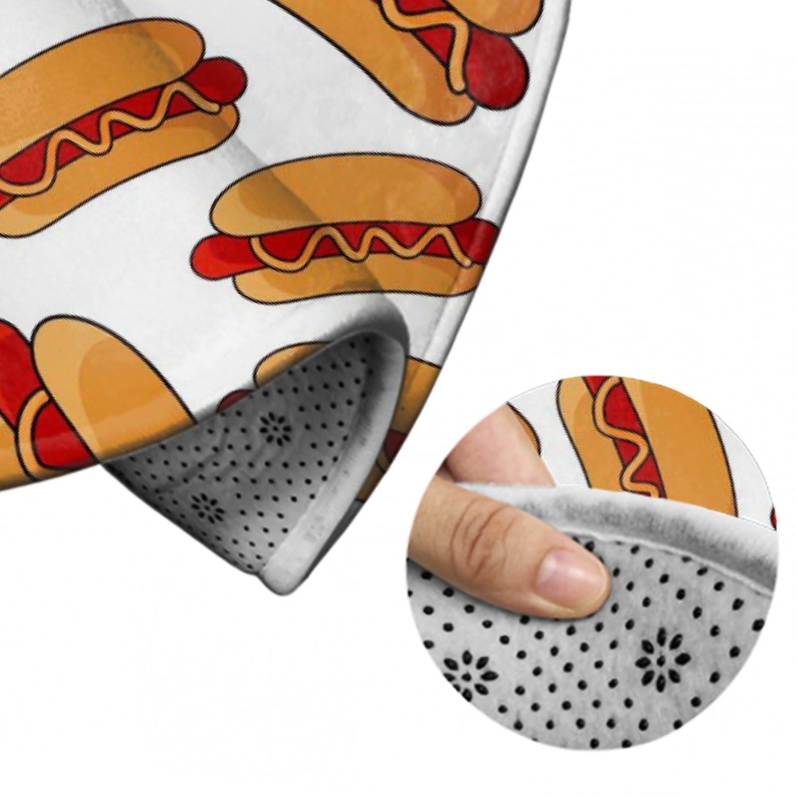 Amazon.com: Modern Round Area Hotdog Fun Food Hot Dog Rug Non-Slip