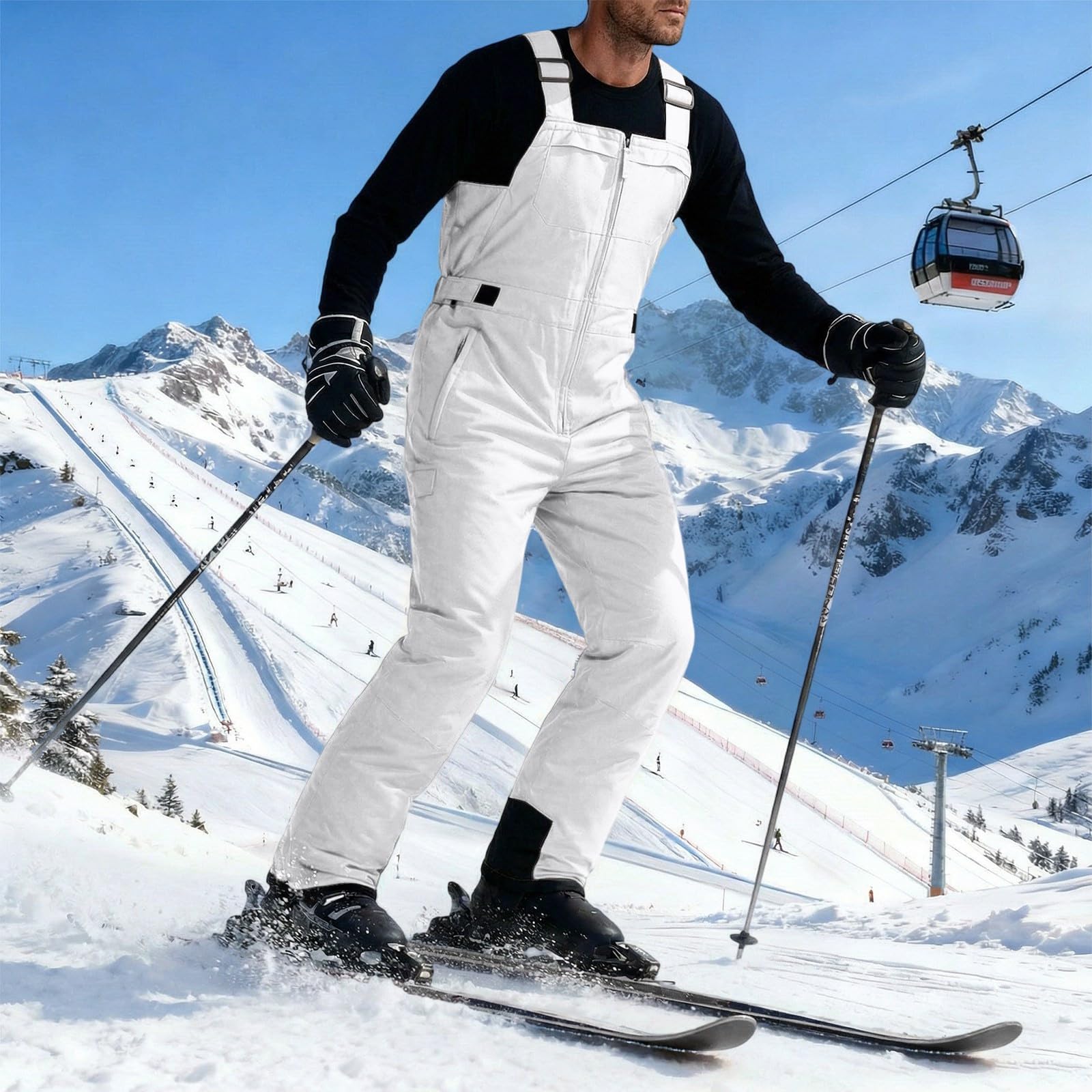 Generisch Skihose Herren Snowboardhose Schneehose Herren Snowboardhose Wasserdicht Baggy Unisex Schneehose - Einfarbig für Isolierte Wärme und Perfekte Passform im Winter