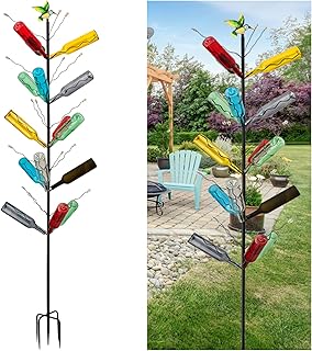 14 Backyard Decor Ideas for Stylish Welcoming Outdoor Spaces 61 7.2FT Tall Wine Bottle Trees Stand for Garden Decorative, Rustproof Meta...