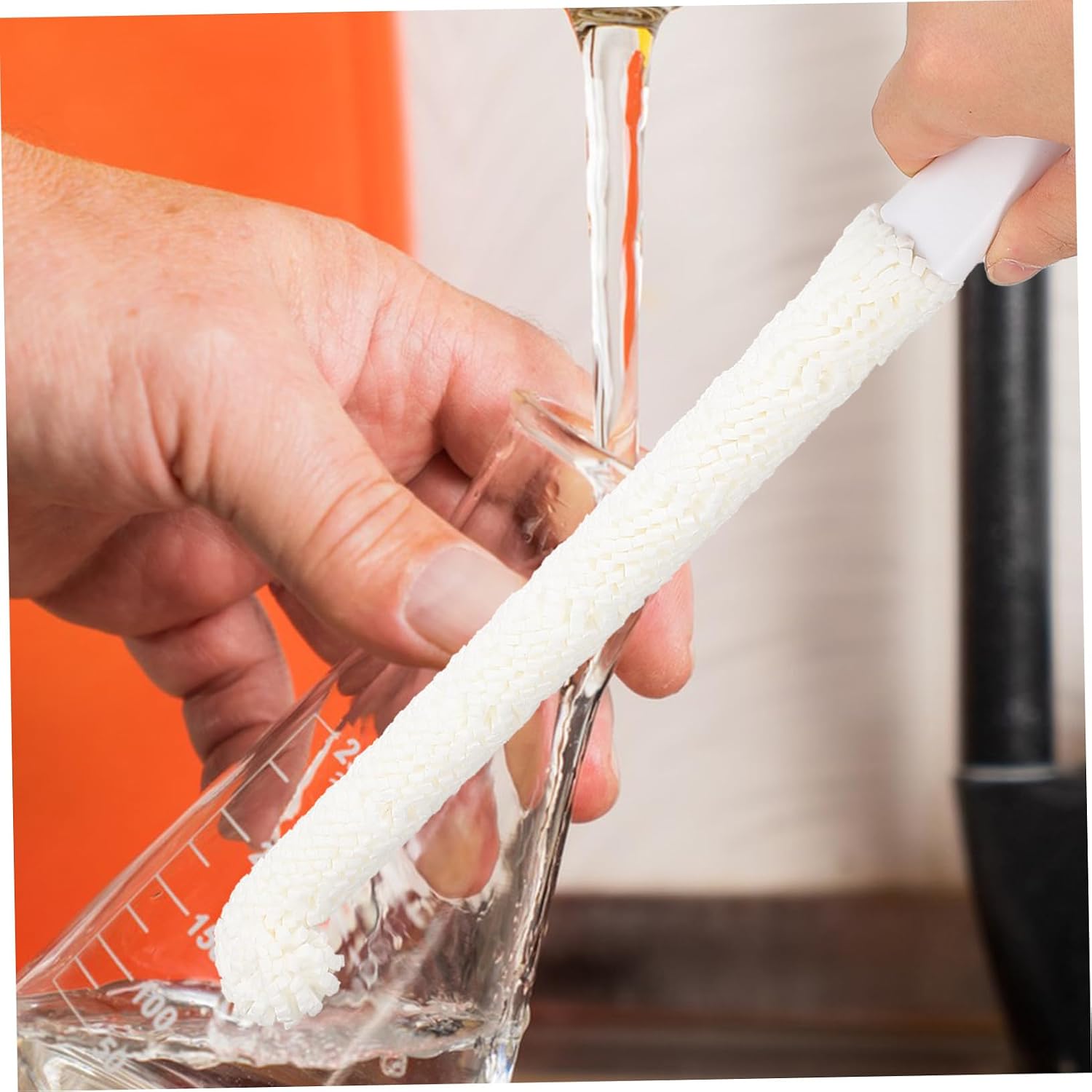 STOBAZA 5pcs Wine Bottle Cleaning Brush Handle Multi-Functional Cleaner for Decanters and Glasses Removal Soft Bristles Hanging Storage