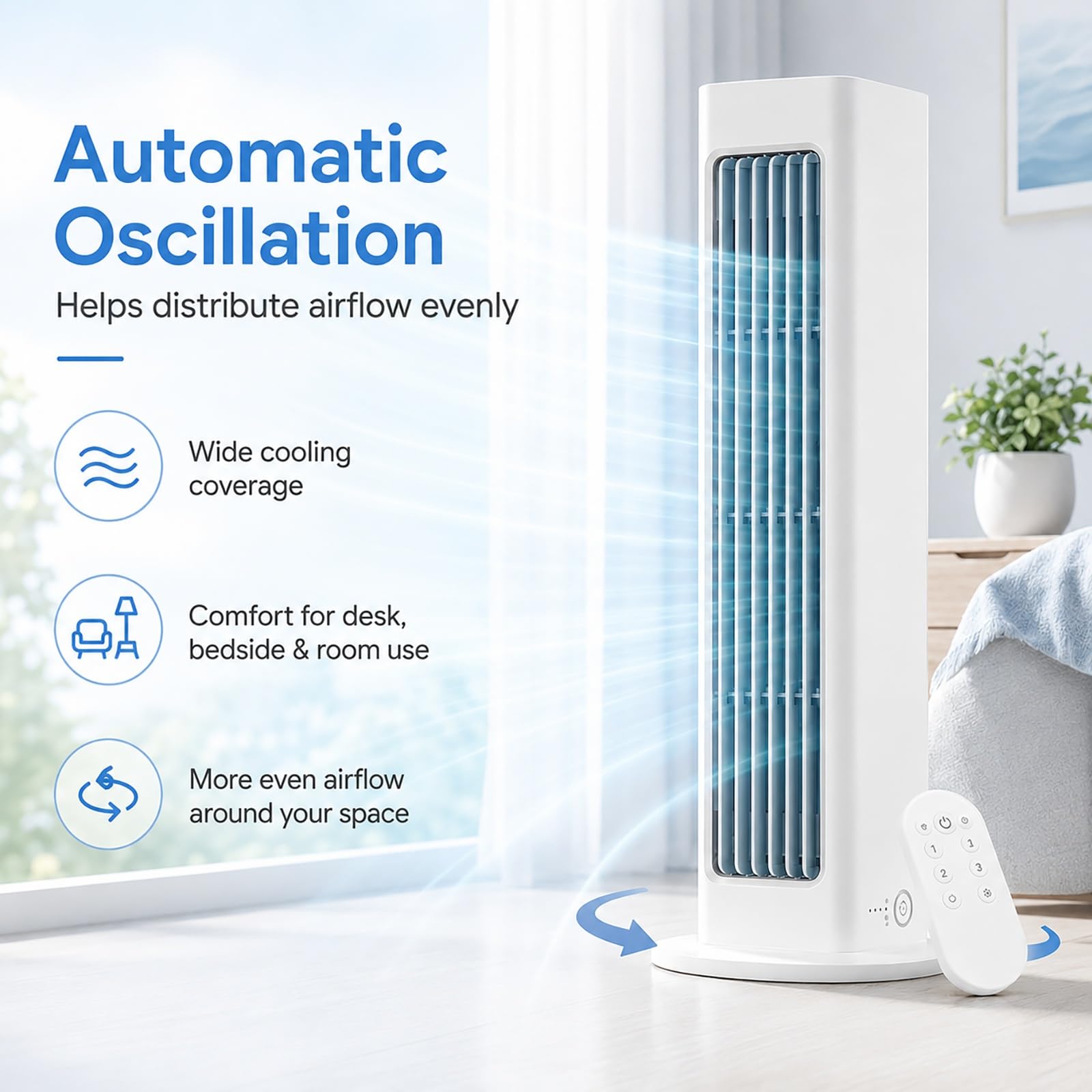 Ventilador Aire Acondicionado Portátil, Climatizador Evaporativo