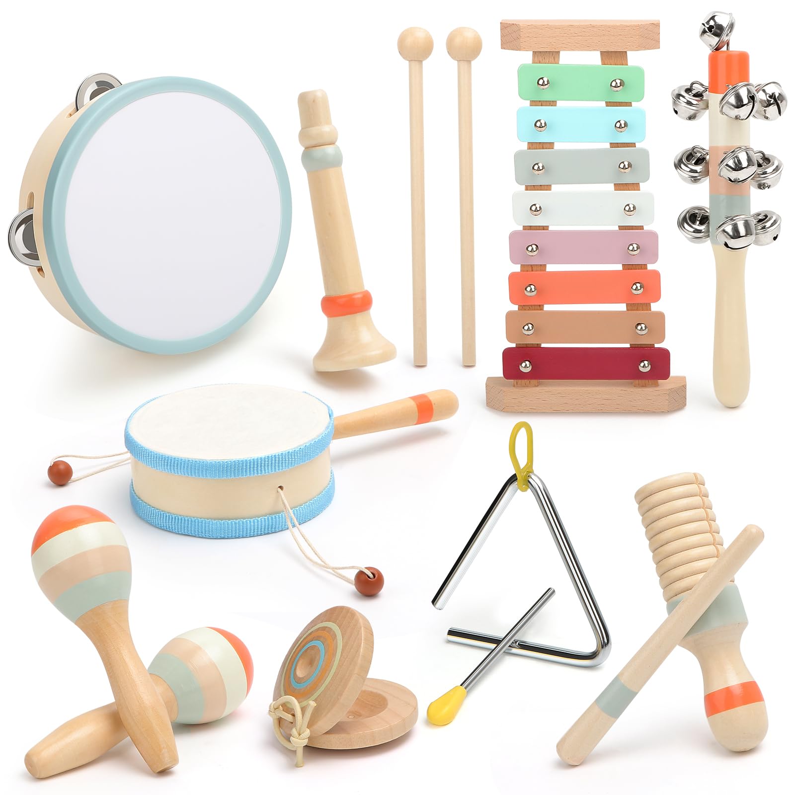 Toddler Musical Instruments,Wooden Musical Toys for Toddlers 1-3,Montessori Musical Toys for Babies 6-12 Months,Preschool Educational Baby Girl Toys,Music Toys for 1 Year Old,Christmas Birthday Gifts