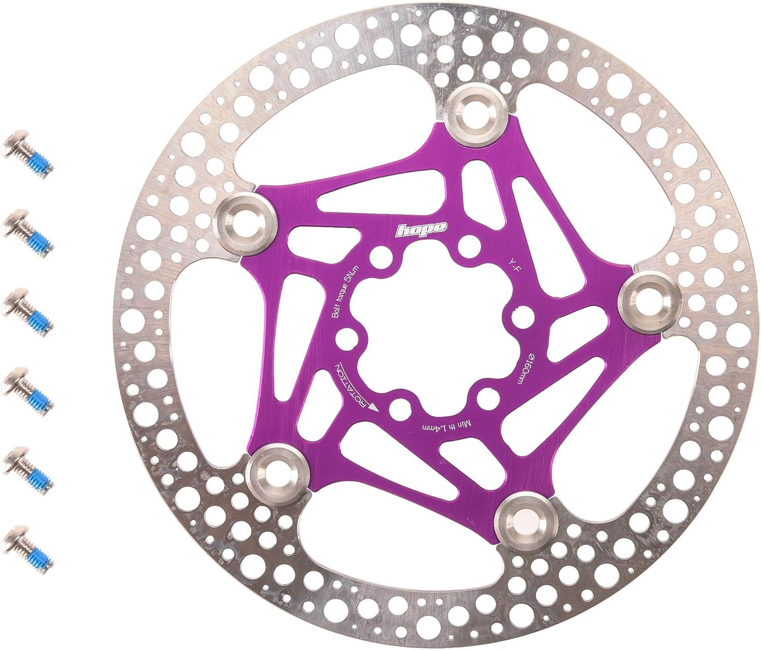 Hope Floating Road Disc Rotor: 160mm Purple