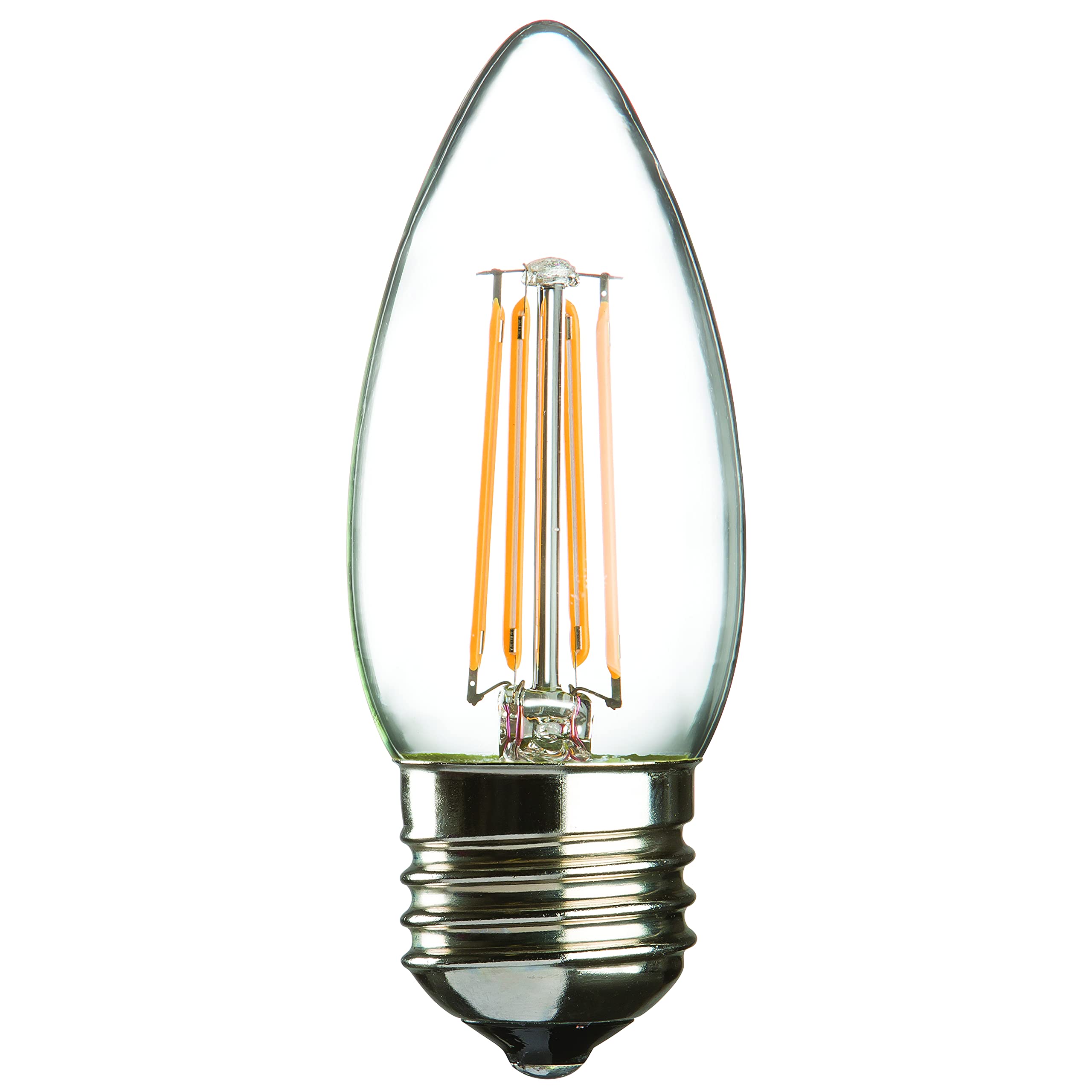 4W LED E27 Edison Screw Filament Clear Candle Dimmable LED Lamp in Warm White