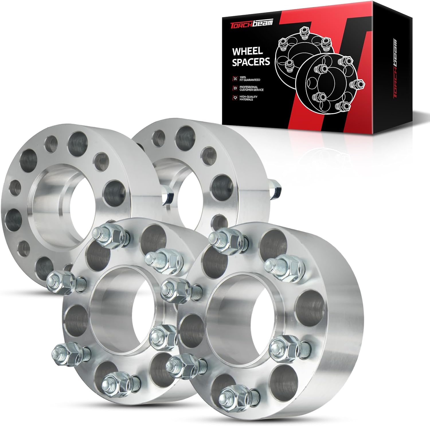 Torchbeam 6x5 2 inch Wheel Spacers for Trailblazer, Envoy, Trailblazer EXT, Envoy XL, Rainier, SSR, Envoy XUV, Bravada, Ascender, 9-7x, 78.1mm Center Bore & M12x1.5 Studs