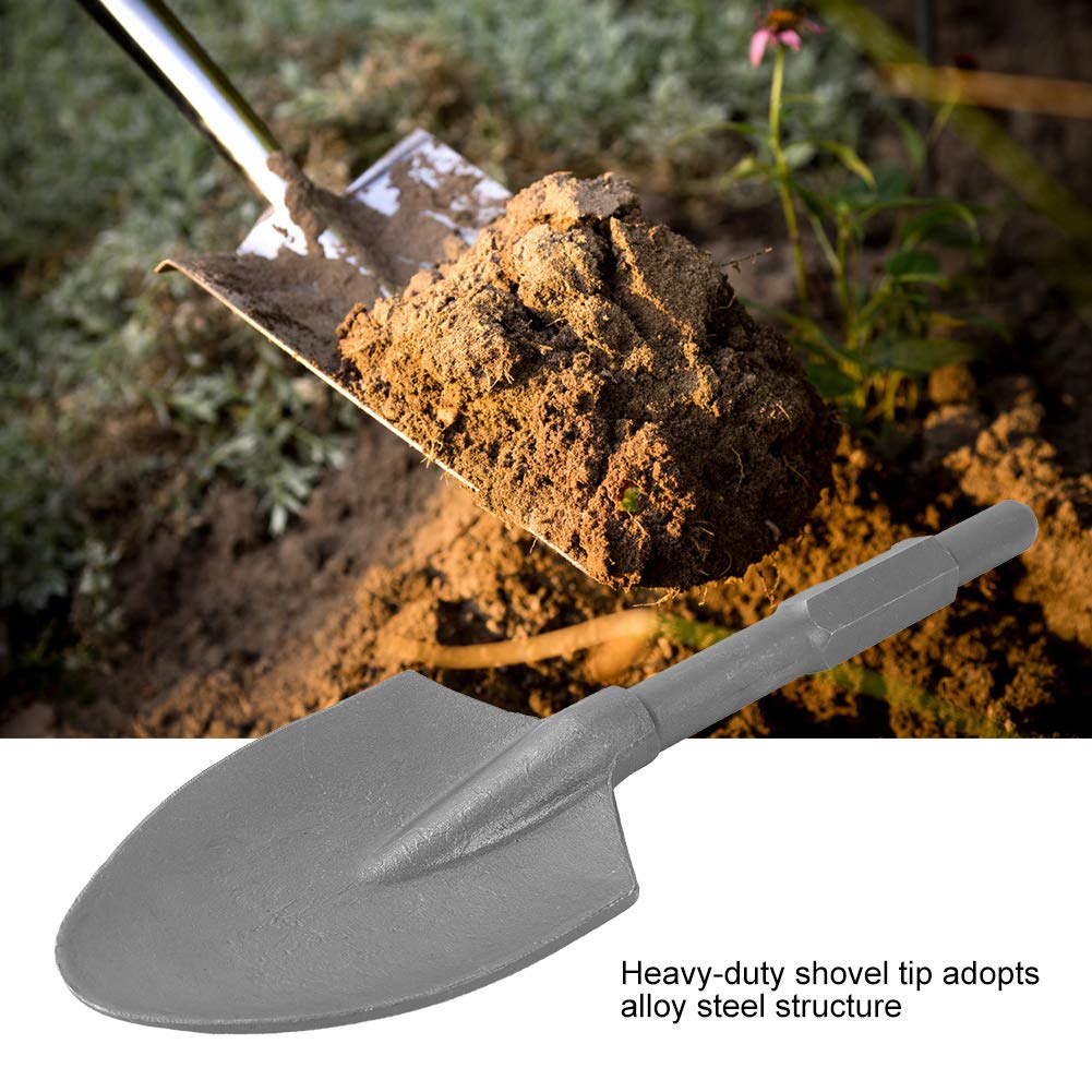 Ausla Broca de Cincel de Pala de Arcilla Cincel de Pala de Arcilla de Acero de Aleación Vástago Hexagonal de 1 1 8 Pulgadas 17 5 Pulgadas de Largo 5 de Ancho para Martillo de Demolición Concreto Grava