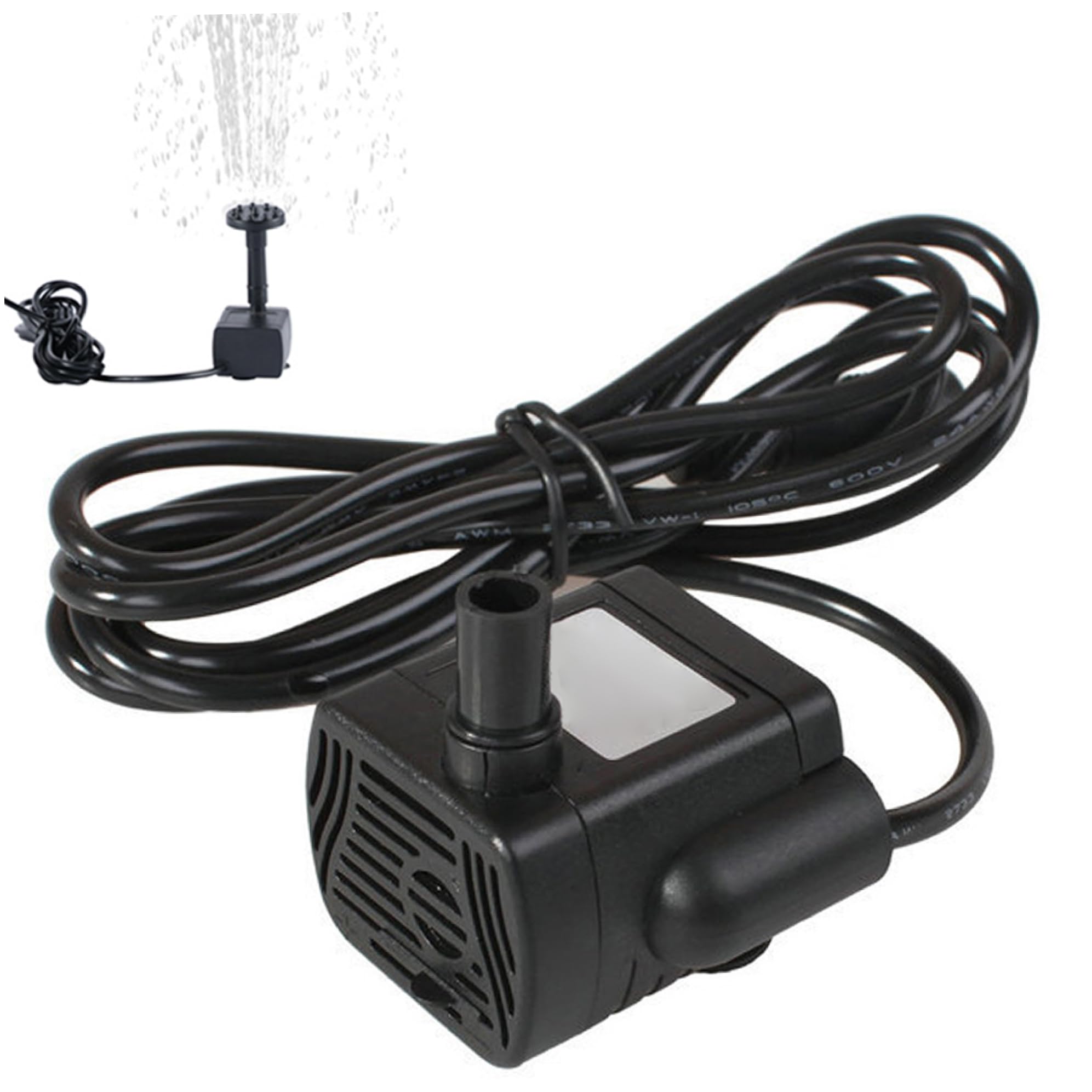 Solar Water Pump Mini Solar Fountain Pump Quiet Solar Pump with 1.5m Line for Water Feature Garden Floating Pond Pump Spraying Distance 1.5m for Aquarium No Solar Panel, Solar Pump for Water Feature