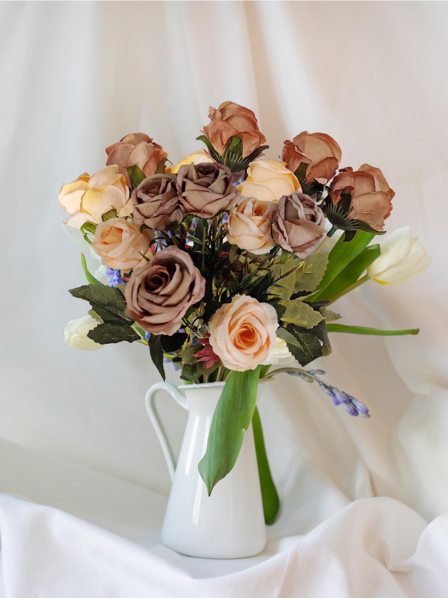 ARTSY® Artificial Flowers for Decoration Rose Flower Bunch for vase/Pot, Home/Office Decor, Gift, Artificial Plant, Craft, Without Vase, Pack of 1 Piece, Coffee Golden, 35 cm Height (B0B2LTKH6T) Amazon Price History, Amazon Price Tracker