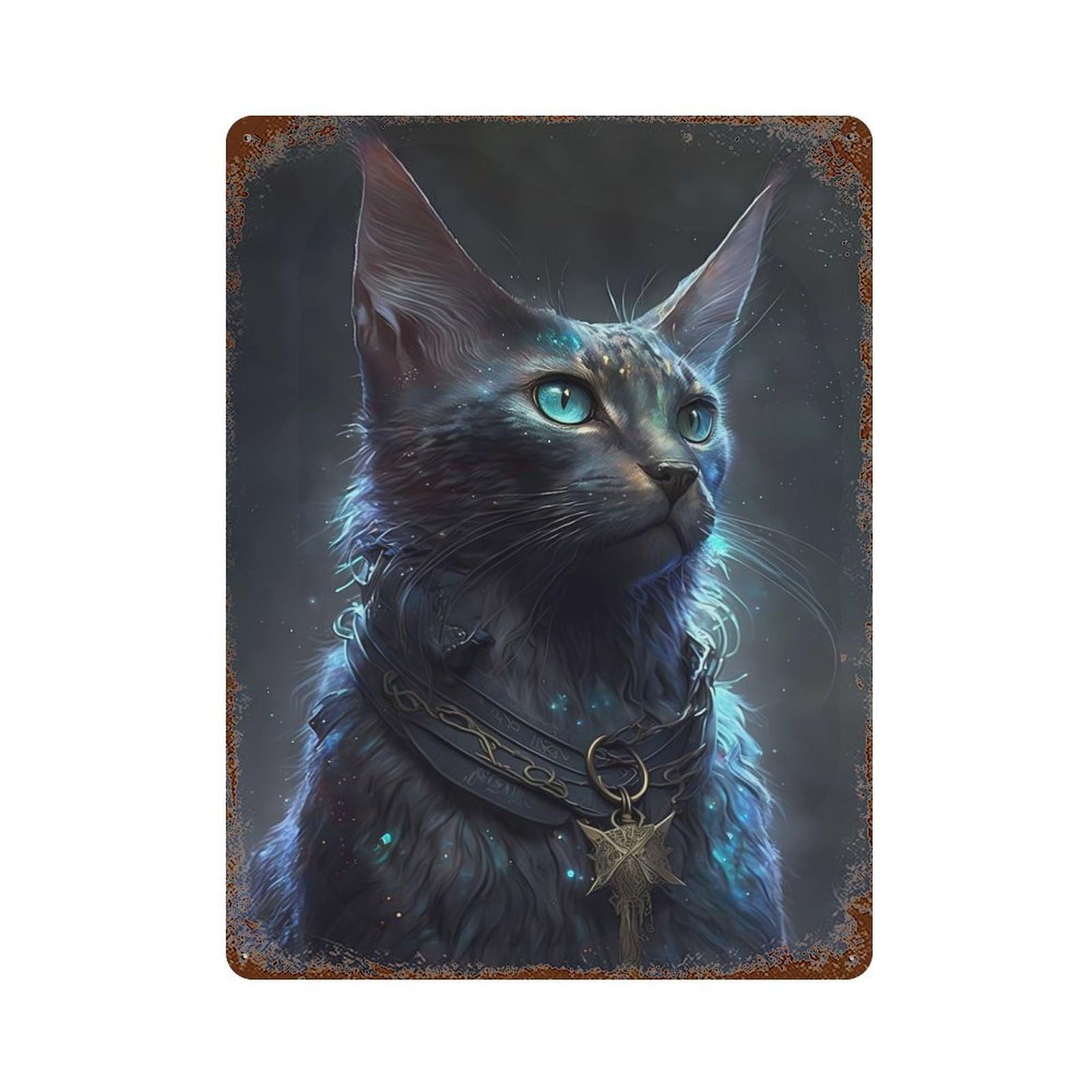 Abyssinian Cat Rusty Metal Tin Sign 15.7"x11.8", Ideal for Farmhouse, Kitchen And Entryway Decor