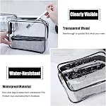 3 Pack Clear Toiletry Bags Approved Toiletry Bag，Quart Size Clear Makeup Bag Unisex Black Airport Airline Carry-On Bag