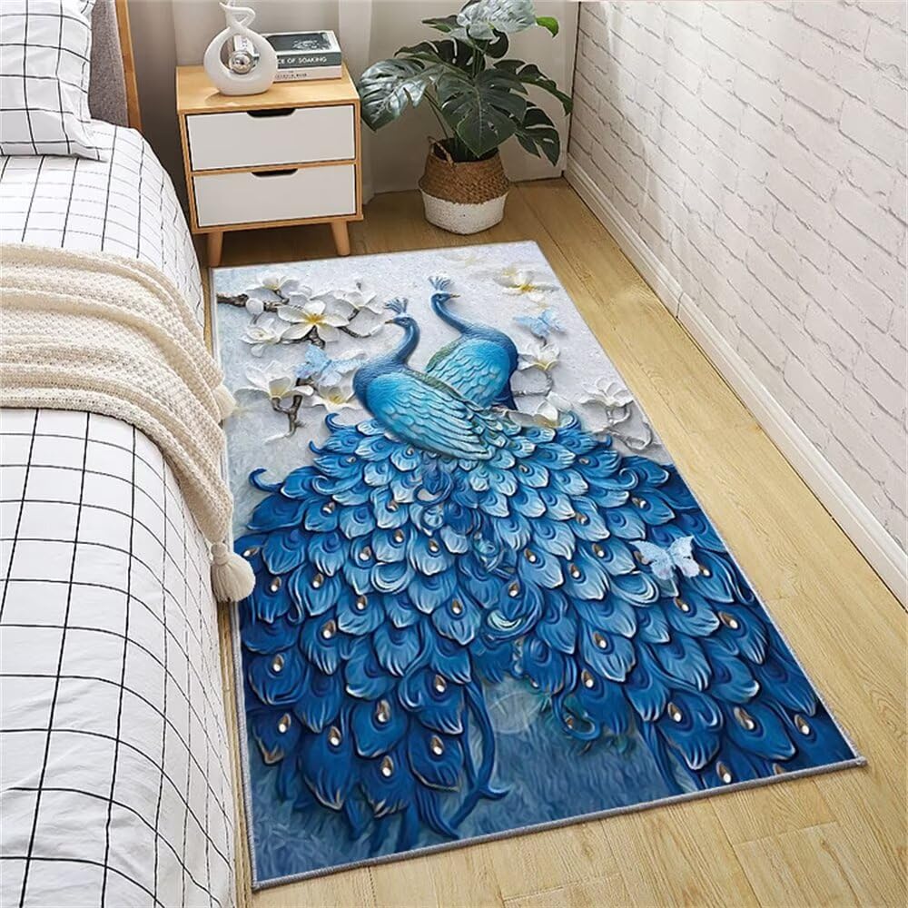 Chambre Bebe Fille Bureau Ado Tapis de Chambre Adulte Accessoires de Designer d'art Bleu faciles à Entretenir Déco Chambre Ado Fille 70X140CM