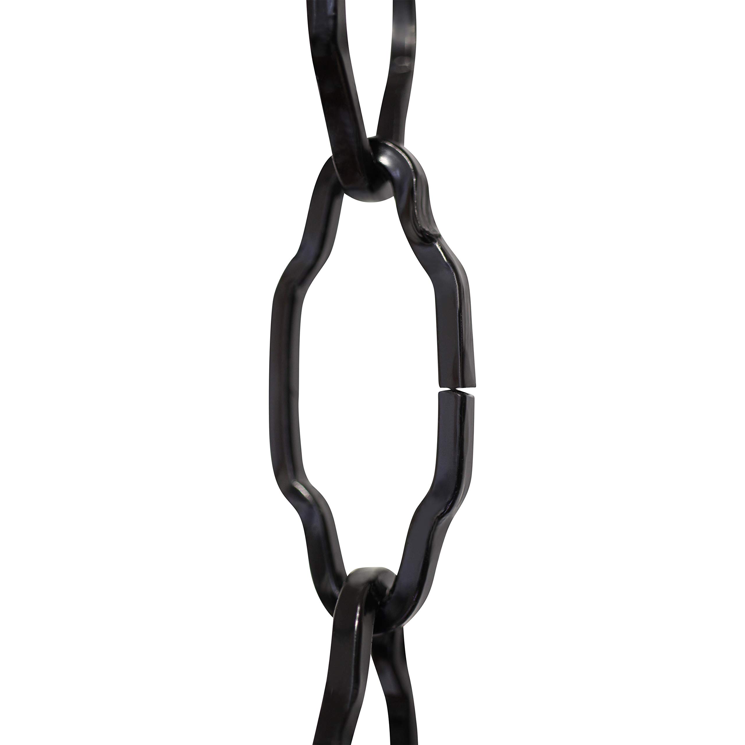 CH-S57-33-BLK-10 |9 Gauge Decorative Solid Steel Motif Link Fixture Chain | 10 Foot Increments |Black Finish