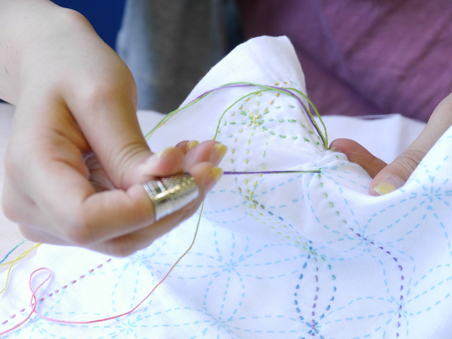 Amazon | ナスカ 刺し子布 藍染め 5六角つみ木 | 刺しゅう用布 通販