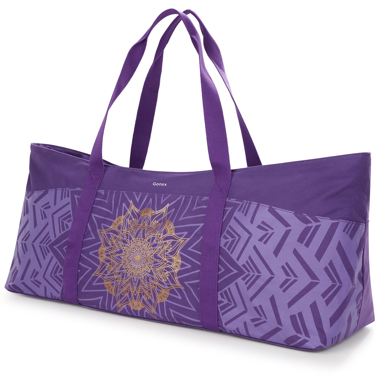 Gonex Borsa Yoga Donna in Tela Extra Large, Borsa da Palestra con Tasca Impermeabile e Cerniera in Metallo, Porta Tappetino e Mattoncini, per Yoga, Pilates, Viaggi