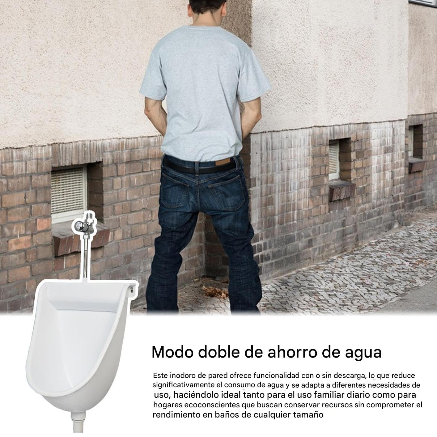 WC da parete per uomo, con scarico, per esterni, casa, camera da , camper, appartamento, papà, fidanzato, nonno