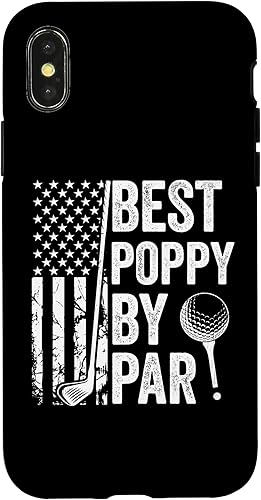 iPhone XXS Best Poppy By Par USA Flag Golf Father's Day Golfing Dad Case