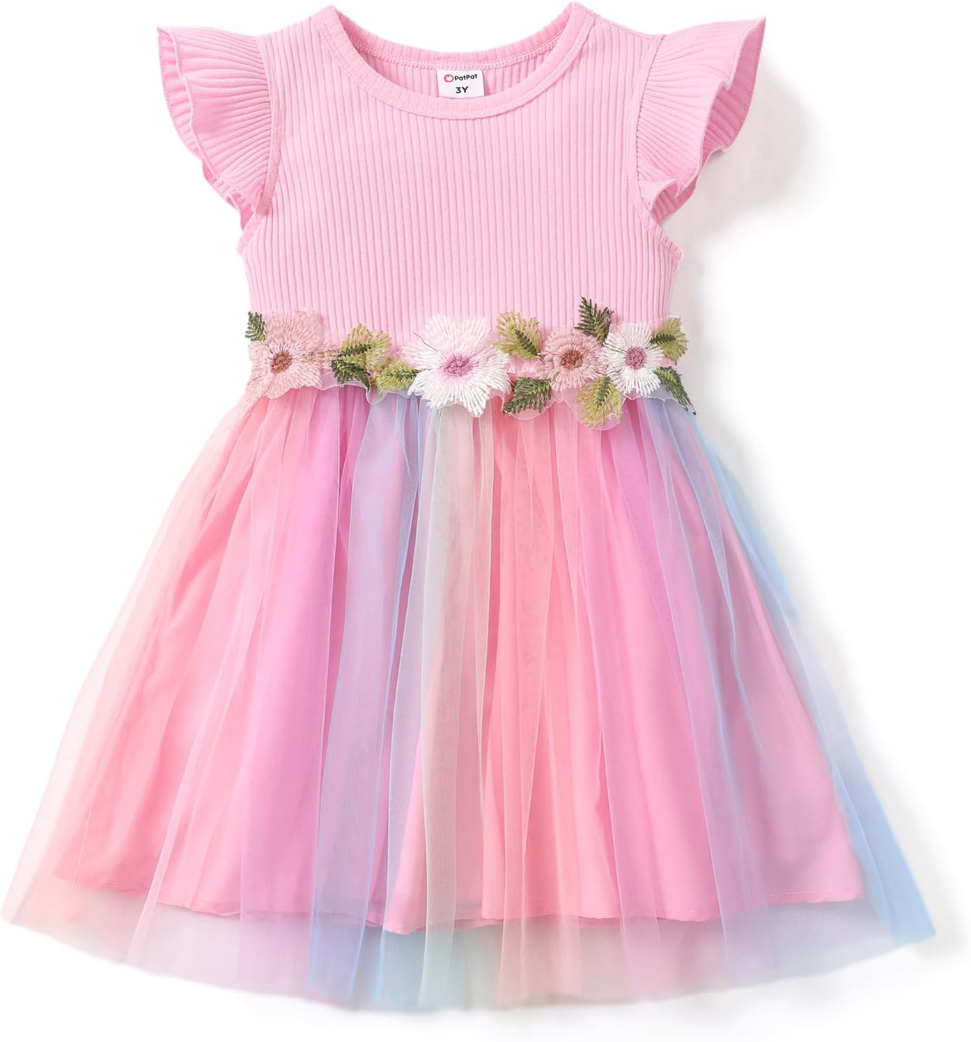 PATPAT Girl's Flower Dress Party Tu…