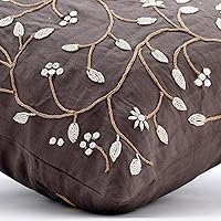 Vista 19 de The HomeCentric Funda de almohada, fundas marrones, fundas de almohada geométricas japonesas ópticas, fundas de almohada de 24 x 24 pulgadas, fundas