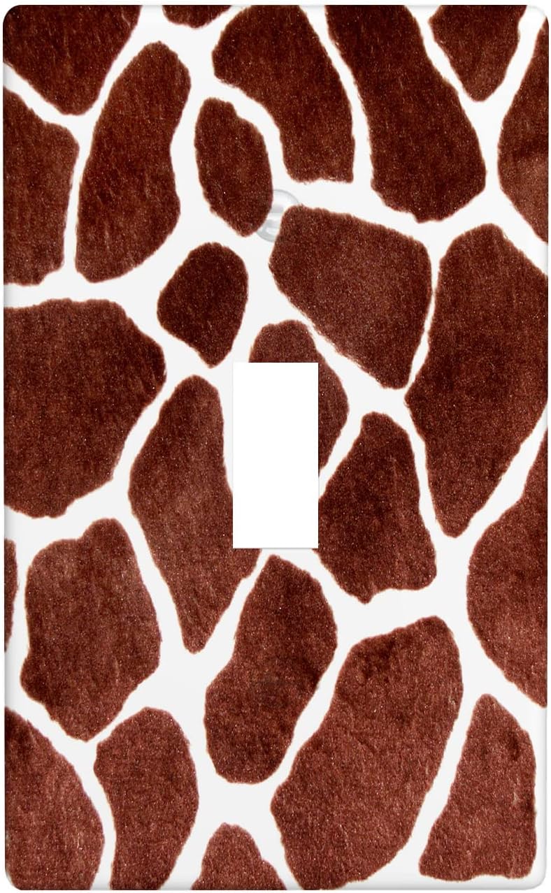 Leopard Single Toggle Light Switch Plate Decorative, Wild Animals Skin Cheetah Fur Spots 1 Gang Wall Plates Cover Electrical Switchplate for Kitchen Bathroom Bedroom Living Room Home Decor Faceplate