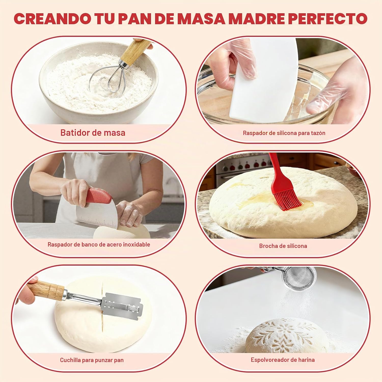 Kit Completo de Masa Madre con Cestas Banneton (23+ Piezas) — foto 3 de 3