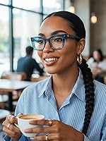 Vista 2 de VISOONE Cat Eye Blue Light Blocking Glasses TR90 Anti-glare Women Calida