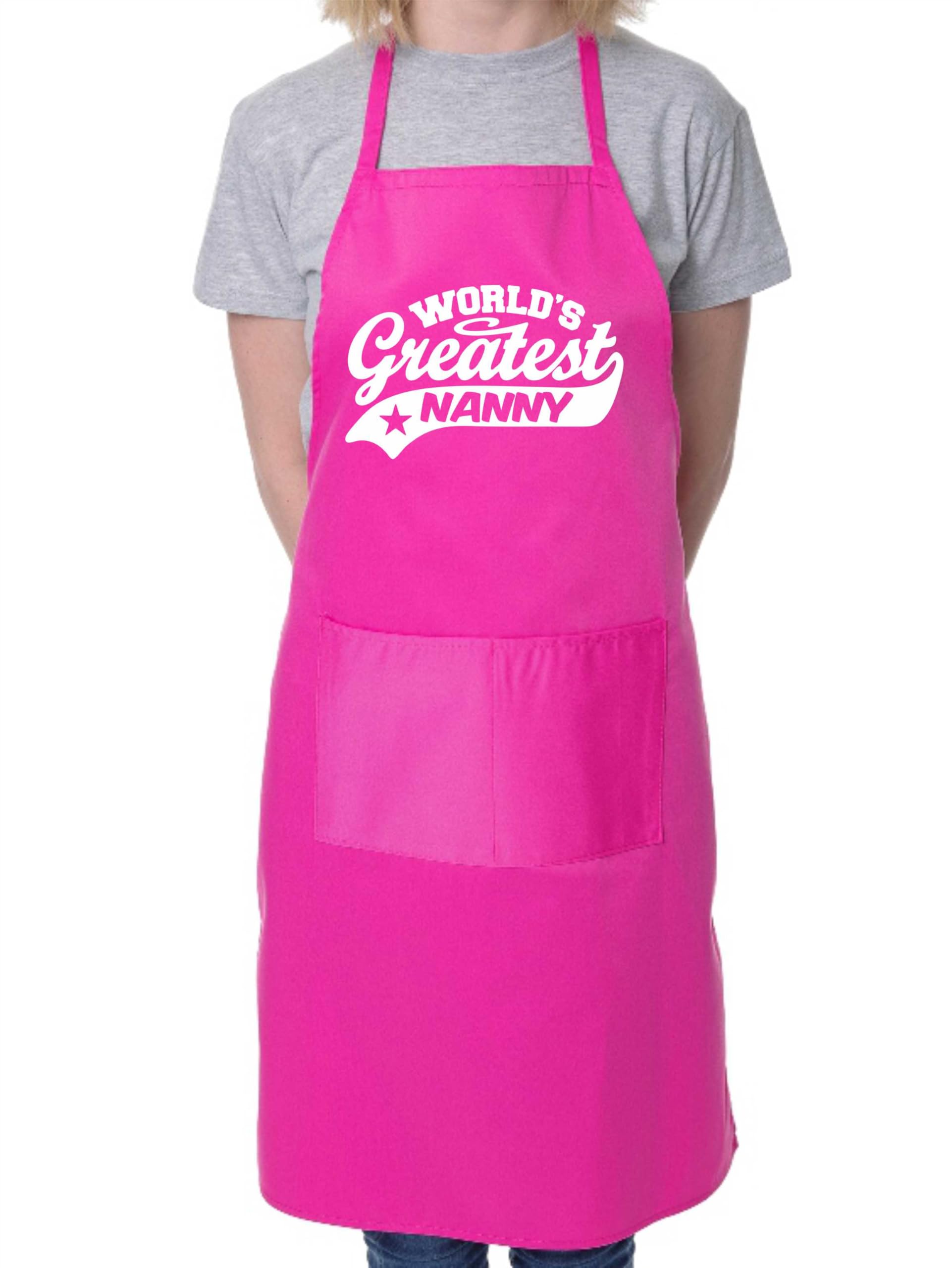Print4U Apron Greatest Nanny Gift For Her Birthday Mother's Day Present Pink
