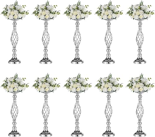 Miniatura 11 de Nuptio - Soporte de metal versátil con diseño de flores y pilares para bodas, fiestas, cenas, eventos y restaurantes y decoración del hotel