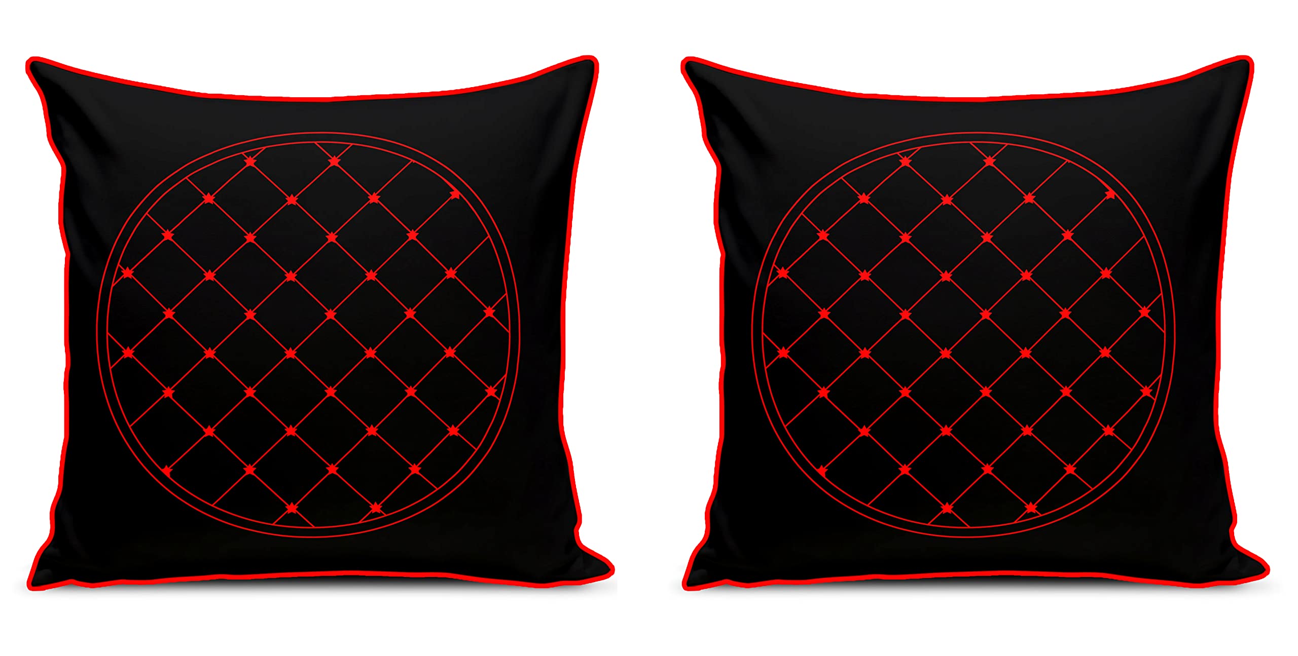 Ship Smart Super Soft Fabric Micro & Velvet Car Cushions/Pillows for Your Car - 12X12 Inch, Set of 2, Style 60 (Red)