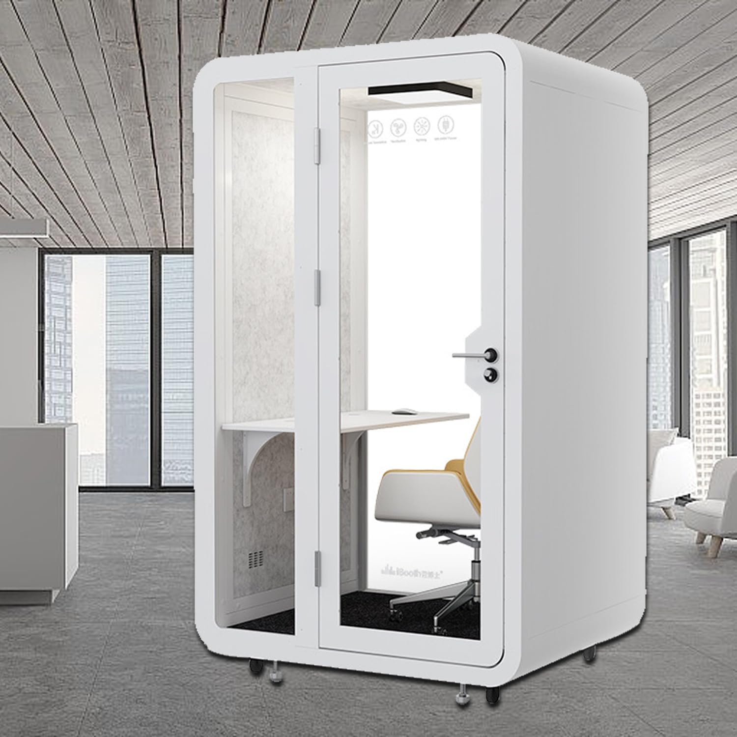 Amazon.co.jp: モバイルオフィスブースプライバシーポッド、キャスター