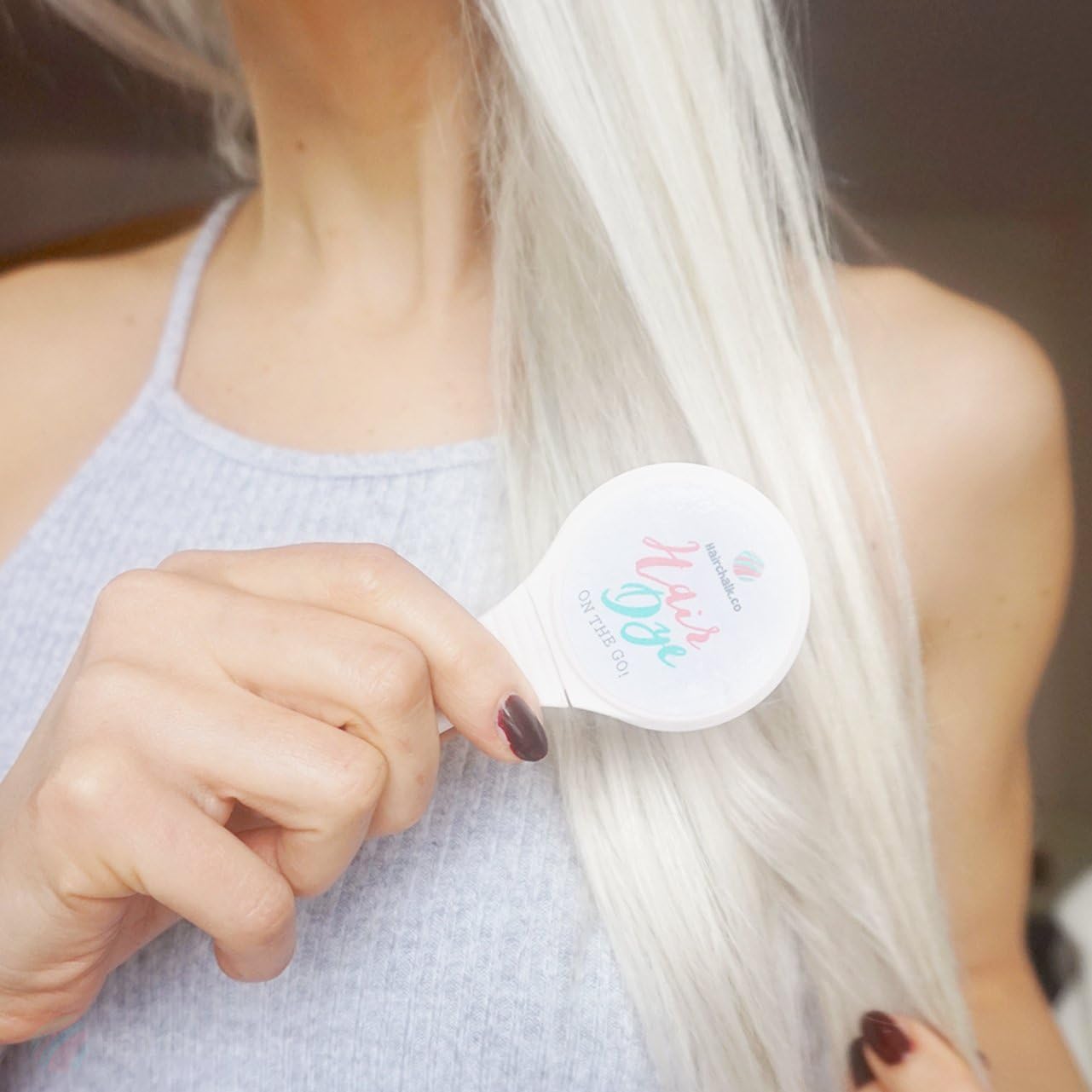 Ice White Hair Color Pad For Instant Hair Dying | Hair chalk pad for dark hair with NO water required! Instant hair coloring bug to apply on dry hair