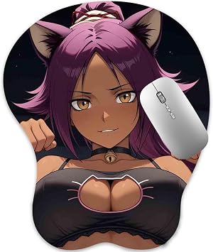 3D Mouse Pad Oppai Mousepad with Soft Gel Wrist Rest Anime Manga Gaming Boob pad Anti-Slip Mouse Mat Yoruich 30