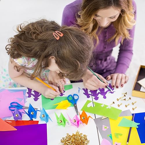 Miniatura 7 de 100 piezas de sujetadores de papel de latón, sujetadores redondos, mini clavos de metal para niños, manualidades, manualidades, proyecto escolar