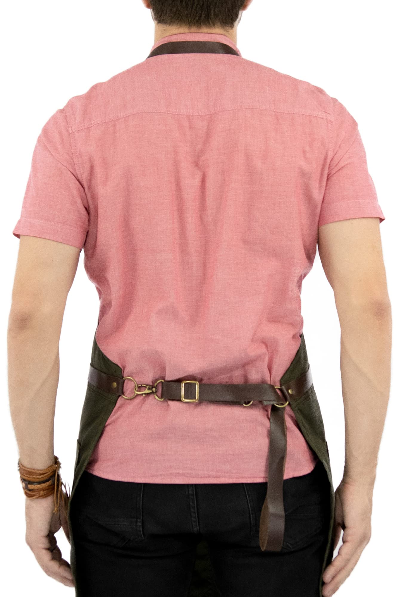 Amazon.com: Under NY Sky No-Tie Moss Green Apron with Full