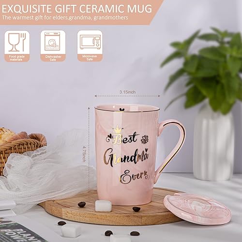 Miniatura 3 de Regalos para la abuela, taza de la mejor abuela del mundo, regalos únicos de cumpleaños de Navidad para nuevas abuelas de nieta nieto, tazas de café