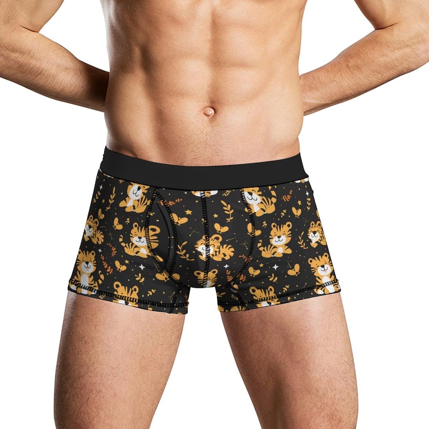 Cute Tiger Novelty Men's Trunks Soft Breathable Underwear Patterned Stretch Briefs