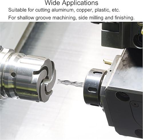Miniatura 6 de uxcell Fresa de extremo de nariz cuadrada, punta de 0.315 in de diámetro de carburo sólido sin recubrimiento, fresadora CNC de 2 flautas en espiral