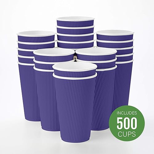 Vista 207 de Vasos de café de papel aislado de pared corrugada, 8 oz, Anaranjado