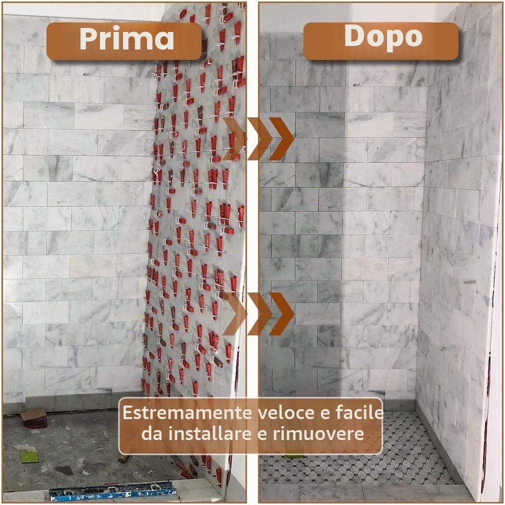 Cunei per piastrelle riutilizzabili, 200 pezzi, cunei per il montaggio delle piastrelle, dicendo addio alle piastrelle inclinate con questi cunei di alta qualità (90 mmx16 mm)