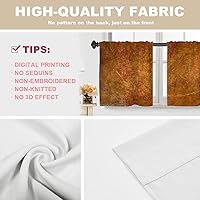 Vista 1153 de Cenefas de cocina modernas con patrón de cobre marrón dorado para ventanas, cenefas opacas abstractas de marcas de arañazos y cortinas opacas