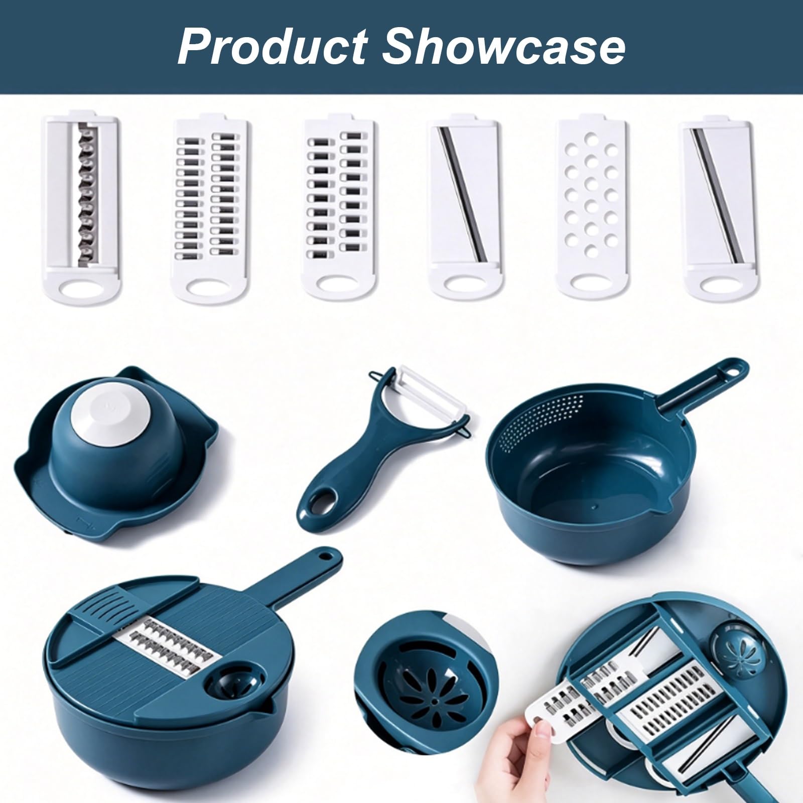 Mandolina de Cocina Profesional Ajustable para Cortar Verduras, Satisface Todas tus Necesidades: Patatas, Zanahorias, Calabacines, Cebollas, un Utensilio de Cocina Imprescindible