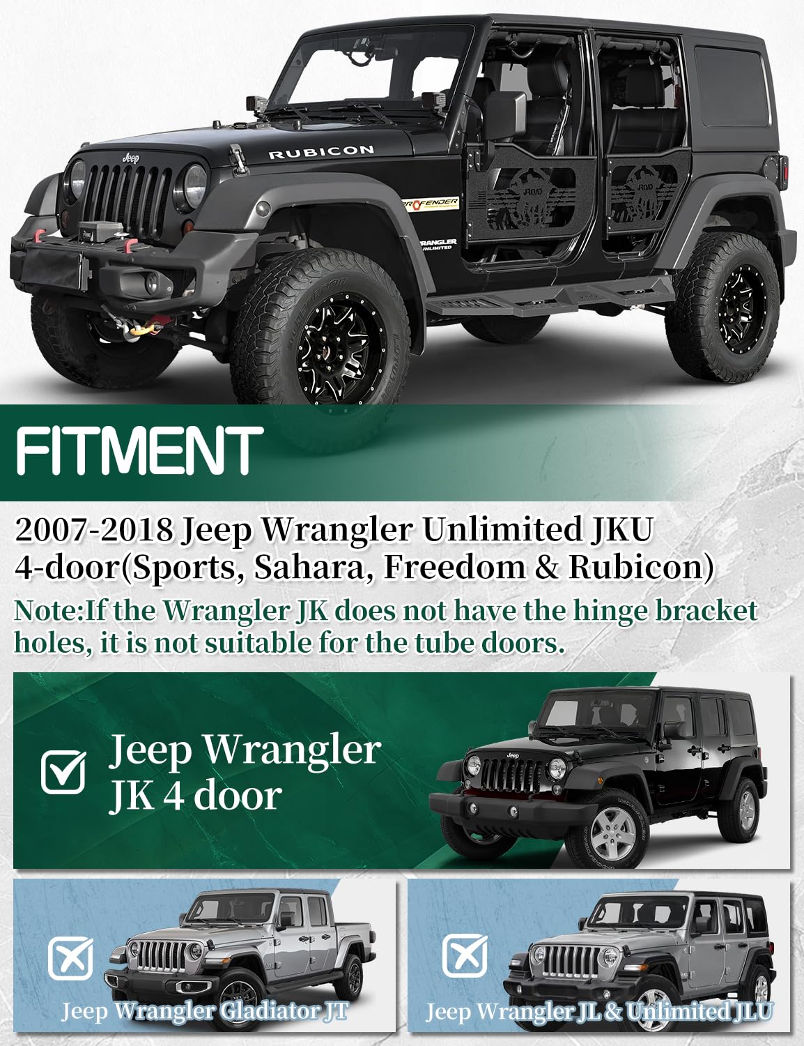 Amazon | JROAD チューブドアに対応 ジープラングラー 07-18 JK JKU