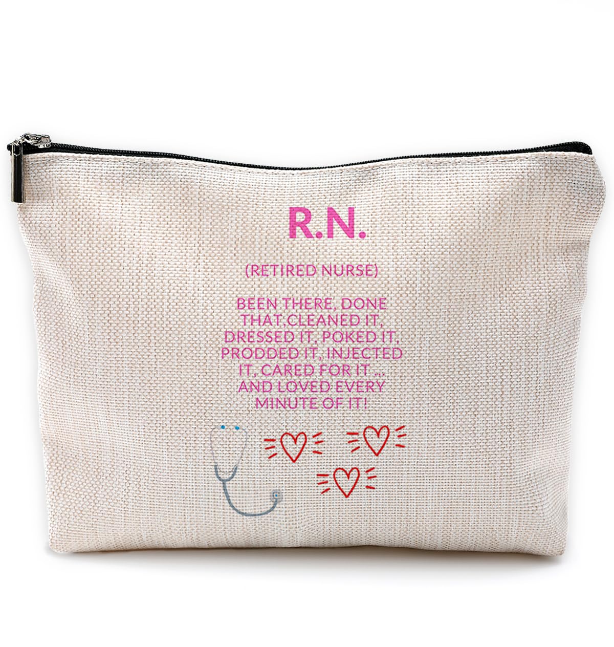 RN Make-up-Tasche Für Krankenschwestern – Reise-Kosmetiktasche Aus Leinen, 19x25 Cm