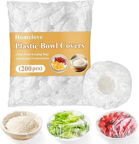 Miniatura 8 de Homelove Fundas de plástico para tazones, fundas para platos, 100 unidades, reutilizables, elásticas, elásticas, para conservas, utensilios de