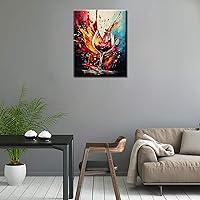 Vista 2 de Pintura abstracta para copa de vino por números para adultos principiantes, copa de vino tinto grafitica, pintura digital, bricolaje, bebidas