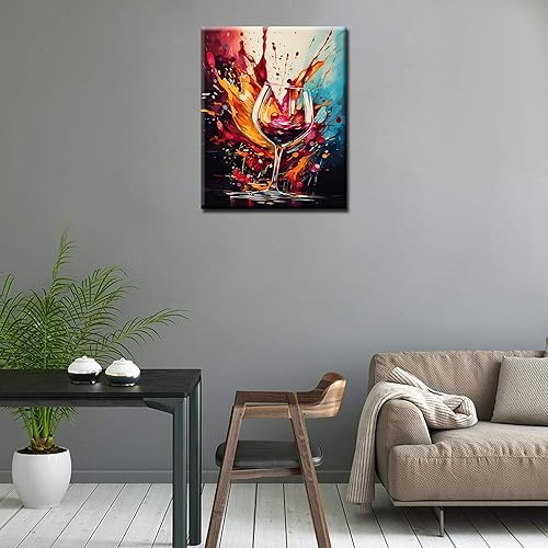Miniatura 2 de Pintura abstracta para copa de vino por números para adultos principiantes, copa de vino tinto grafitica, pintura digital, bricolaje, bebidas