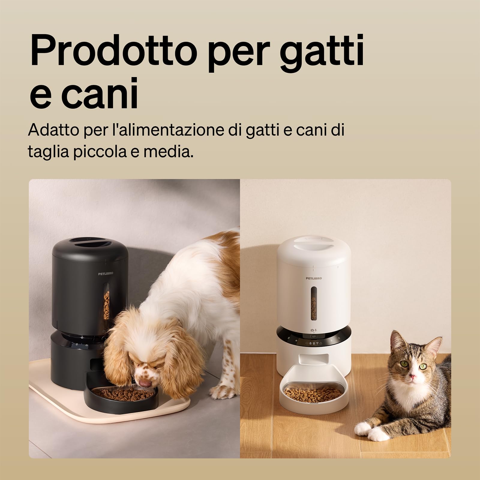 PETLIBRO Mangiatoia Automatica per Gatti da 5 Litri con APP - Mangiatoia per Cani WiFi 5G e 2.4G Sensore Cibo Basso e Blocco