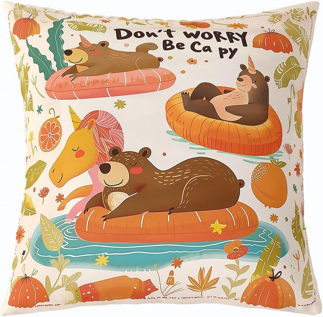 Castle Fairy Adventure Cabin Pillow Cover for Sofa Couch Chair Farmhouse Lake Life Throw Pillow Cover Watercolor Mountain Trees Outdoor Pillow Cover Natural Scenery Cushion Cover 24"x24"