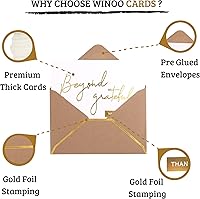 Vista 2 de Winoo Design Gold Beyond Grateful Thank You Cards with Envelopes - 36 PK - Thank You Notes with Gold Foil Letterpress 4x6 Inches Blank Note Cards