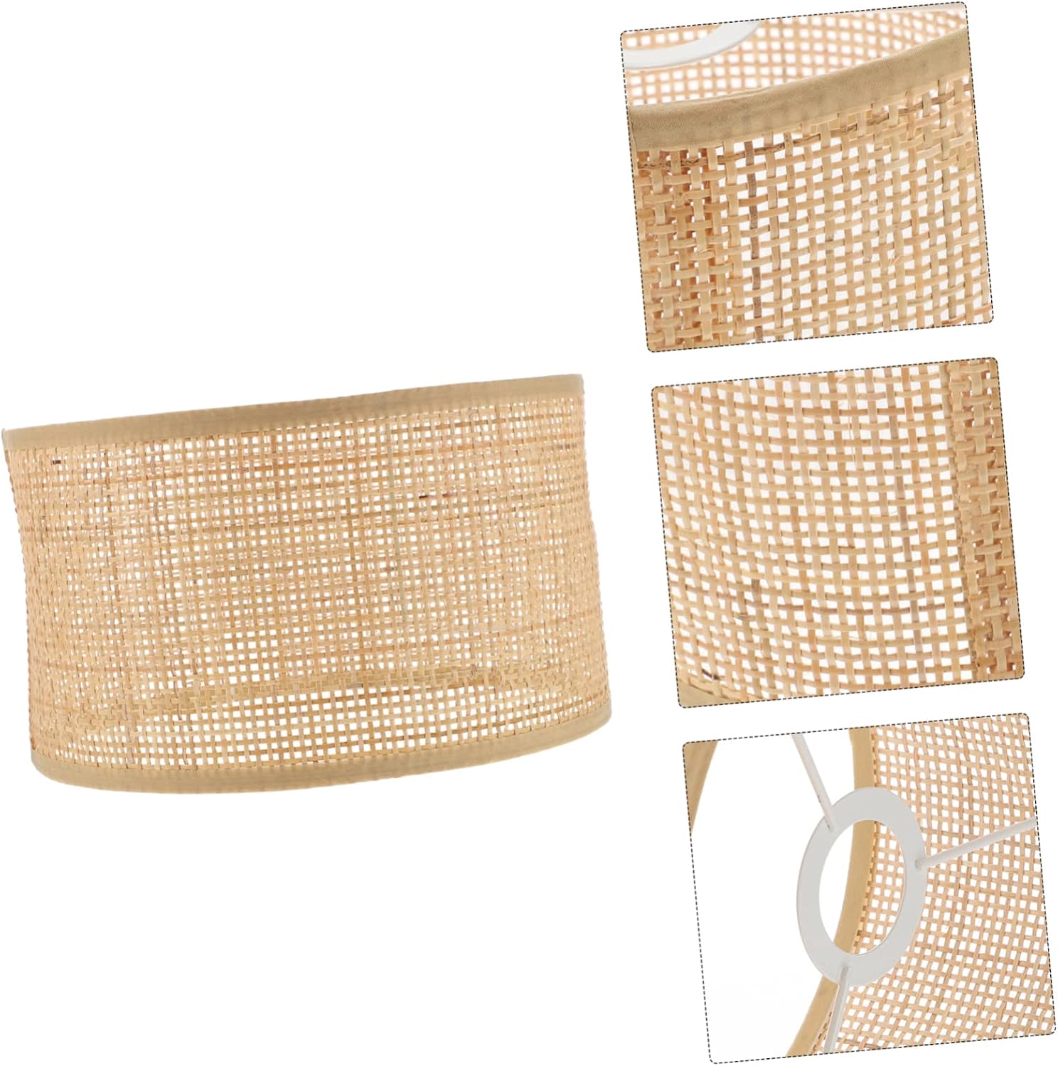 ORFOFE Woven Rattan Lamp Shade for Indoor Lighting Decorative Ceiling Fixture Pastoral Style Elegant Atmosphere for Living Room Bedroom and Boys and Girls Room