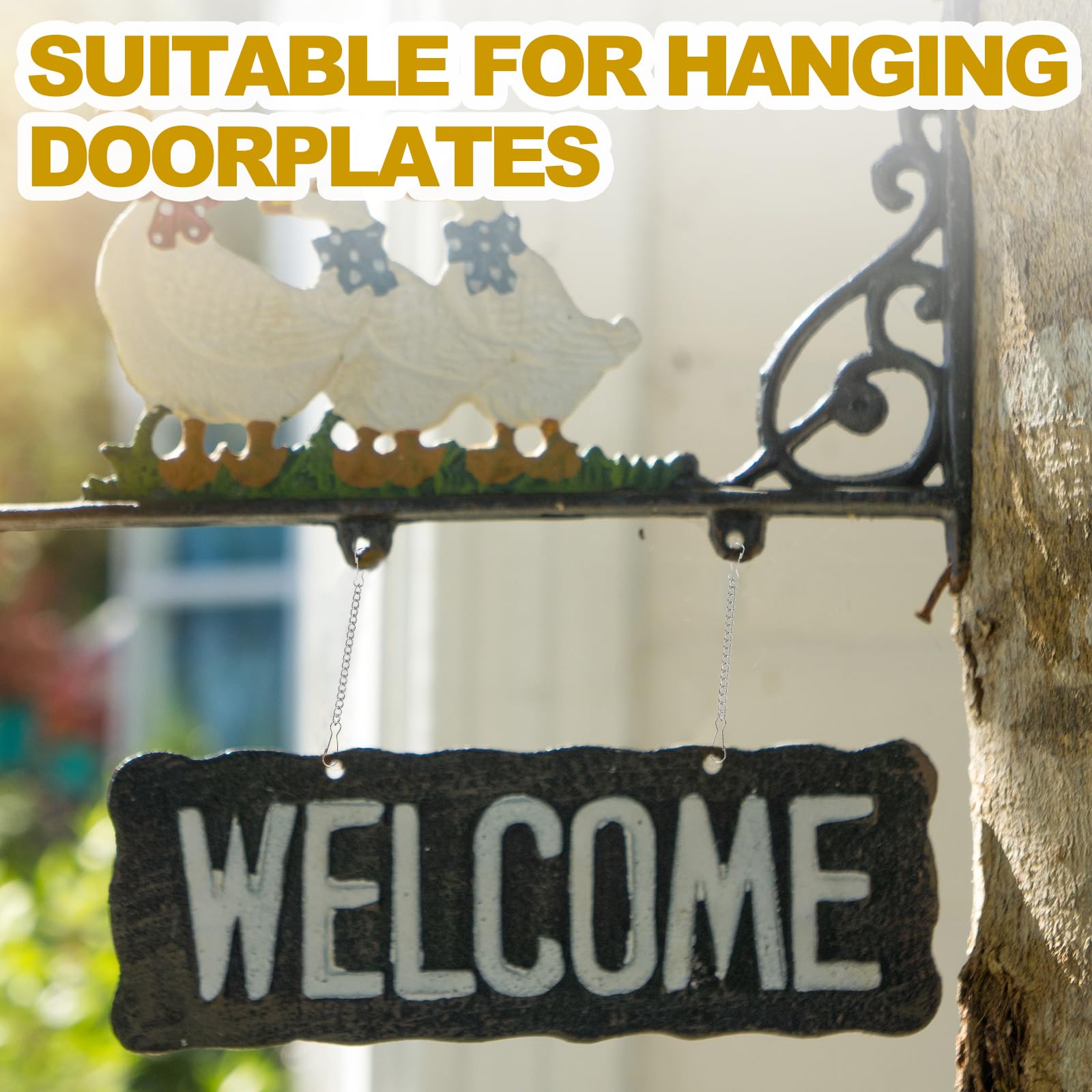 PATIKIL Hanging Chains with Hooks, 6 Pcs Plant Hangers for Bird Feeders Planters Lanterns Wind Chimes Chalkboards and Ornaments, Silver - Image 4